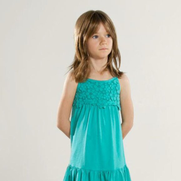 NEW 4T Girls Anthem of the Ants Aqua Floral Applique Summer Dress - Picture 2 of 2